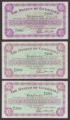 States of Guernsey, 10 Shillings (5), 1 June 1959, 1 March 1965 and 1 July 1966, prefixes 11/J, 17/U, 21/S, 22Y,...