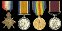 Four: Sergeant P. White, Royal Field Artillery, who was wounded in action in Egypt in 1915

1914-15 Star (56495...
