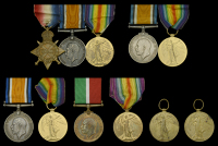 Three: Leading Seaman G. Harrison, Royal Navy, who died at the Royal Hospital Haslar in 1922
1914-15 Star (J.19548,...