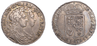William and Mary (1688-1694), Halfcrown, 1689, first shield, caul and interior frosted, pearls, edge primo (ESC 827;...