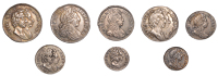William and Mary to William III, Maundy Oddments (8), various denominations [lot]. Very fine or better, all toned 	...