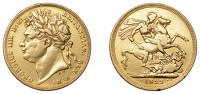 George IV (1820-1830), Sovereign, 1822 (M 5; Bull 961; S 3800). Good fine, edge marks 	 £800-£1,000