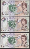 Isle of Man Government, J.Cashen, £10 (3), ND (1991), serial numbers C006139, D984888, and F050777, the first and...