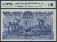 Currency Commission, Royal Bank of Ireland, £10, 6 May 1929, serial number 01RT000001, Brennan and Stanley...