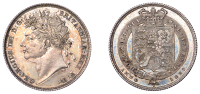 George IV (1820-1830), Shilling, 1825, type 2 (ESC 2402; S 3811). A few light hairlines, extremely fine, lightly...