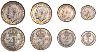 George V (1910-1936), Maundy Set, 1911 (ESC 3970; S 4016) [4]. Good extremely fine, attractive matching tone 	...