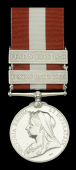 Canada General Service 1866-70, 2 clasps, Fenian Raid 1866, Fenian Raid 1870 (Ens. Hon. M. Aylmer, 7th. R. Fus.)...
