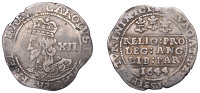 Charles I (1625-1649), Bristol mint, Shilling, 1644, mm. plume on obv., Br on rev., bust of coarse style with...