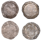 Charles I (1625-1649), Tower mint, Sixpences (2), both Gp E [type 4.1], fifth bust, mm. tun, large mark of value,...