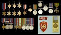 1939-45 Star (5); Atlantic Star; Africa Star (2); Burma Star; Italy Star; France and Germany Star (2); Defence...