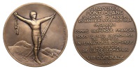 France, Winter Olympic Games, Chamonix, 1924, a bronze Participant’s medal by R. Bénard for the Monnaie de Paris,...