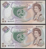 Isle of Man Government, J.Cashen, £10 (2), ND (1998), serial numbers M000047 and M000048, uncirculated, a nice...