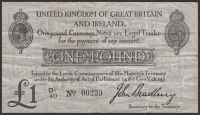 Treasury Series, John Bradbury, £1, 23 October 1914, serial number D1/40 00239, good fine
EPM T11.2	 £80-£120