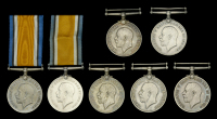 British War Medal 1914-20 (7) (Capt. A. W. Popert; Lieut. G. F. Burnett.; 760386 A.L. Cpl. W. H. Christie. 7-Can....