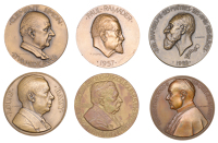 France, Édouard Jeanselme, 1928, a bronze medal by H. Dropsy, 68mm, 154.90g; Paul Ramadier, 1957, a bronze medal by...