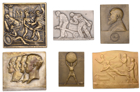 Miscellaneous, FRANCE, Office Municipal des Sports bois Colombes, 1955, a bronze plaque by H. Dropsy, 44mm, 72.20g;...