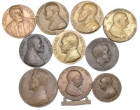 France, Professeur Georges Etienne, 1935, a bronze medal by H. Dropsy, 67mm, 172.10g; Gérard Maurel, 1952, a bronze...