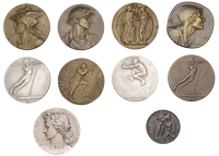 Miscellaneous, Art Nouveau Interest; Offert par l’echo de Paris, 1924, a bronze medal by H. Dropsy, 50mm, 44.24g;...