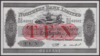 Northern Bank Limited, £10, 1 October 1968, serial number N-I/OO 01692, Hill signature, uncirculated
PMI NR 81,...