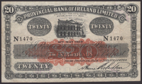 Provincial Bank of Ireland Ltd, £20, 6 May 1929, serial number N1470, Robertson signature, graffiti on reverse,...