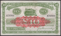 Provincial Bank of Ireland Ltd, £10, 10 November 1944, serial number N76988, Kennedy signature, minor spotting on...