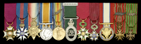 The mounted group of eleven miniature dress medals attributed to/ representative of those worn by General Sir Arthur...