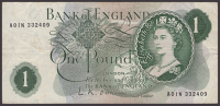 Bank of England, Leslie K. O’Brien, experimental £1, 17 March 1960, serial number A01N 332409, minor stains over...