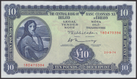 Central Bank of Ireland, £10, 26 September 1974, serial number 18D470394, Whitaker and Murray signatures, entirely...