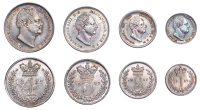 William IV (1830-1837), Maundy set, 1837 (ESC 2555; S 3840) [4]. Extremely fine, dark toned, a few minor blemishes 	...