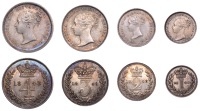 Victoria (1837-1901), Maundy Set, 1848 (ESC 3491; S 3916) [4]. Attractively toned, good extremely fine, rare 	...