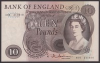 Bank of England, Jasper Q. Hollom, £1 (5), 27 February 1963, prefixes A44X, J91X, 24M, A94N, and M17N, 10 Shillings...