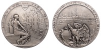 France, Ancienne Mutuelle de Rouen, c. 1895 (1963), a silver-plated bronze medal by O. Roty, female allegory seated...