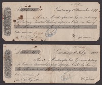Guernsey Commercial Banking Company, a cheque for £175, 8 November 1899, also a cheque for £155, 10 July 1900,...