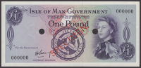 Isle of Man Government, R.H.Garvey, specimen £1, ND (1956), serial number 000000, red SPECIMEN overprint, two...