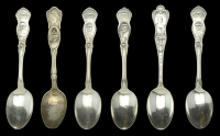 Six Silver (EPNS) Teaspoons
Six EPNS teaspoons, all approximately 150mm in length, the handles all commemorating...