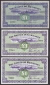 States of Guernsey, £1, 1 August 1945, serial number 1/S 3552, Marquand signature, also £1 (2), 1 March 1965,...