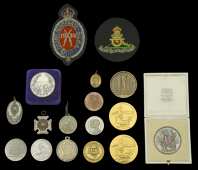 National Rifle Association Medallion, 47mm, silver, unnamed, in Elkington, London, fitted case; together with a...