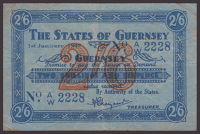 States of Guernsey, 2 Shillings and 6 Pence, 1 January 1942, serial number A/W 2228, original very fine, scarce
GPM...