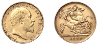 Edward VII (1901-1910), Half-Sovereign, 1904 (Hill 507A; S 3974A). Toned, very fine	 £300-£400