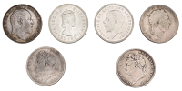 George III, Crown, 1819, edge lix (ESC 2010; S 3787); George IV, Crown, 1821, edge secundo, 1822, edge tertio (ESC...