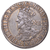 Charles I (1625-1649), Briot’s Second Milled issue, Shilling, mm. anchor (flukes to right), signed b both sides,...
