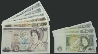 Bank of England, John B. Page, £20, 1970, prefix C15, £10 (2), 20 February 1975, prefixes E37 and M08, £5 (3), 11...