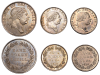 George III, Bank of England, Three Shillings, 1813 , Eighteenpence (2), 1812, 1814 (ESC 2082, 2115, 2117; S 3770,...