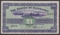 States of Guernsey, £1 (9), 1945, 1955, 1957, 1958, 1959, 1961, 1962, 1963, and 1966, prefixes 3/L, 12/J, 18/Q,...