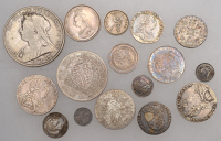 George III, Shillings (3), all 1787 (one with hearts), Sixpences (3), all 1787 (two with hearts), Maundy Twopence...