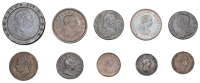 George I to William IV, miscellaneous base metal coins (10), various denominations [lot]. Poor to good very fine 	...