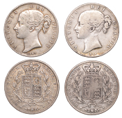 Victoria, Crowns (2), 1845, 1847 (ESC 2564, 2567; S 3882) [2]. Fine to better than very fine	 £100-£120