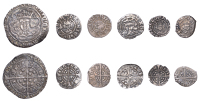 Richard II, Halfpenny, type II, 0.49g/9h (N 1331b; S 1699); Henry V, Definitive issues, Halfpenny, series C, London,...