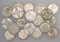 Miscellaneous Florins in .925 (7) and .500 (12) silver, various dates [19]. Varied state	 £120-£150