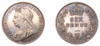 Victoria (1837-1901), Proof Sixpence, 1893, edge grained, 2.77g/12h (ESC 3286; S 3941). A few hairlines and light...